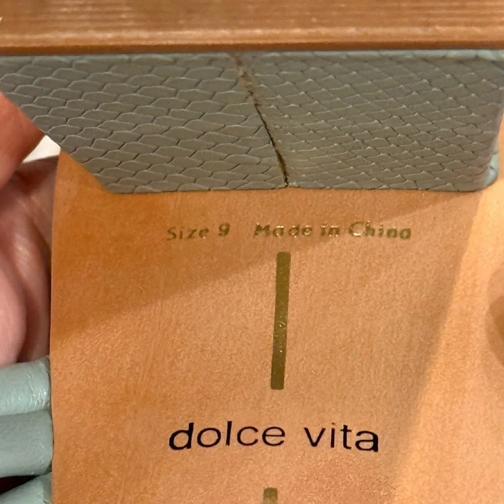 Women’s DOLCE VITA Pama Slip On Squared Open Toe Block Heeled Dress Sandals-Sz 9